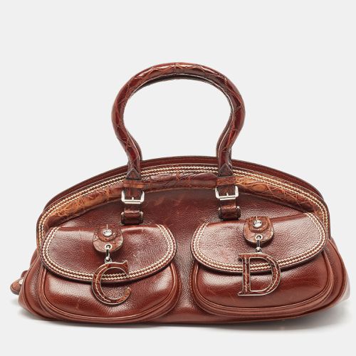 Dior Brown Croc and Leather Detective Satchel - Dior - Modalova