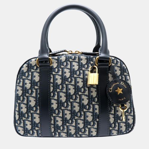 Christian Dior Leather Navy D-Vide Bowling Handbag - Dior - Modalova