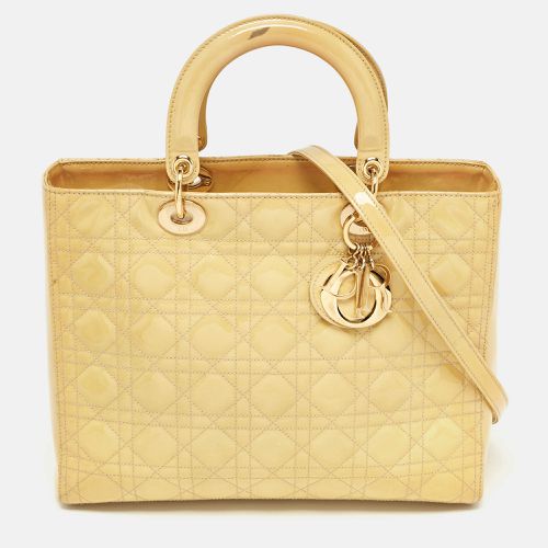 Dior Yellow Cannage Patent Leather Large Lady Dior Tote - Dior - Modalova