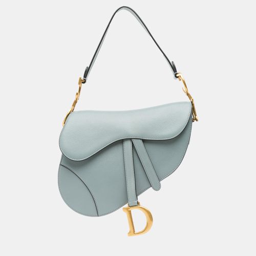 Dior Blue Medium Leather Saddle Bag - Dior - Modalova