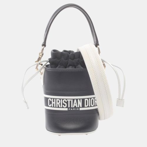 Dior Navy Blue/White Micro Calfskin Vibe Drawstring Satchel - Dior - Modalova