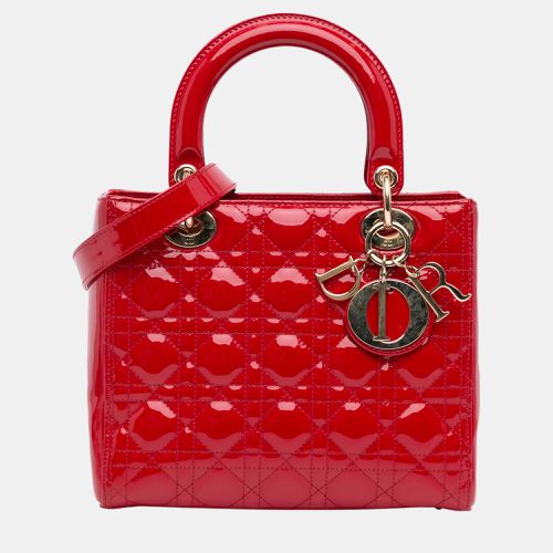 Dior Red Medium Patent Cannage Lady Dior - Dior - Modalova