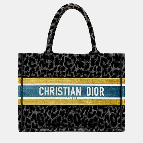 Medium Embroidered Canvas Leopard Mizza Book Tote - Dior - Modalova