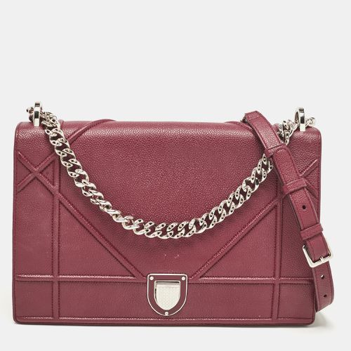 Dior Burgundy Leather Large Diorama Flap Shoulder Bag - Dior - Modalova