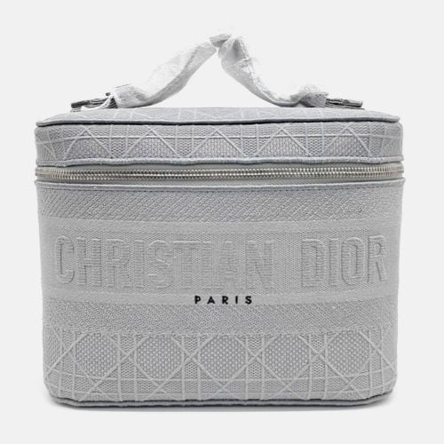 Dior Grey Fabric Cannage Embroidery Travel Vanity Bag - Dior - Modalova