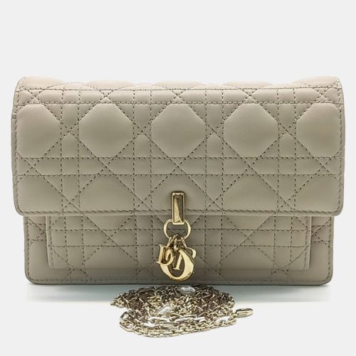 Dior Beige Leather Miss Chain Pouch Bag - Dior - Modalova