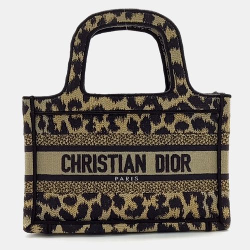 Dior Black Brown Fabric Mini Book Tote Bag - Dior - Modalova