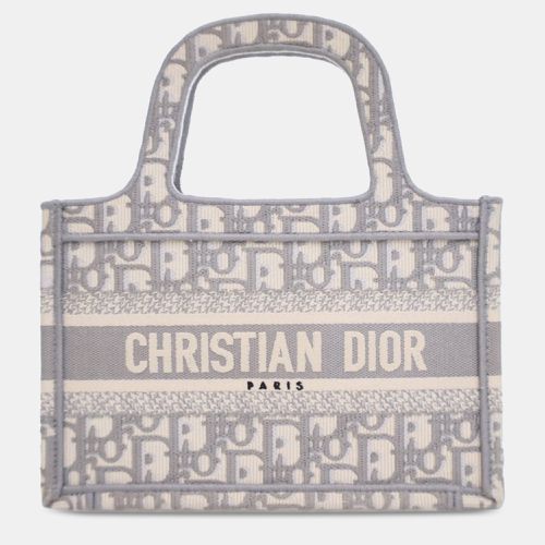 Dior Grey Canvas Dior Mini Oblique Book Tote Bag - Dior - Modalova