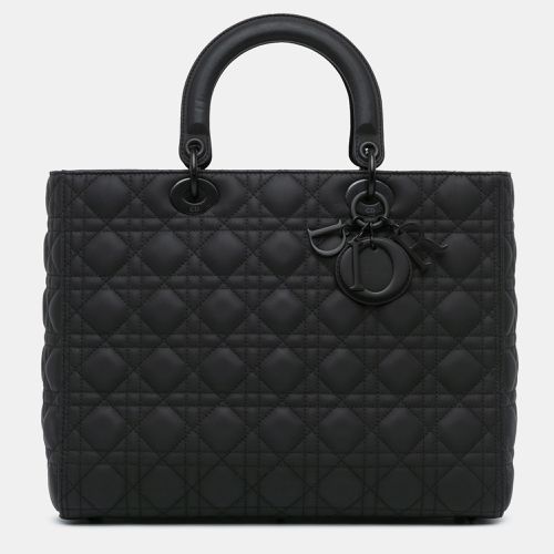 Dior Black Calf Leather Dior Large Ultra Matte Calfskin Cannage Lady Dior Bag - Dior - Modalova