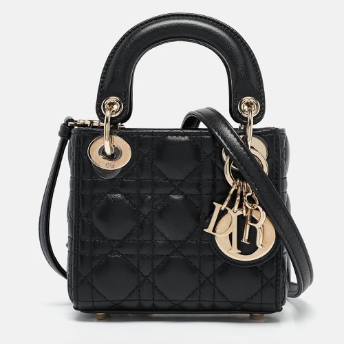 Dior Black Cannage Leather Micro Lady Dior Tote - Dior - Modalova