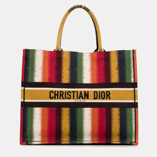 Dior Multicolor Canvas and Fabric Dior Large Striped Book Tote - Dior - Modalova