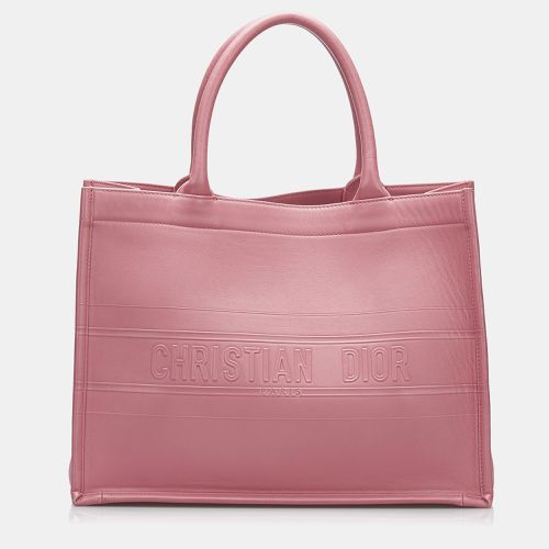 Dior Pink Leather Dior Medium Embossed Book Tote - Dior - Modalova