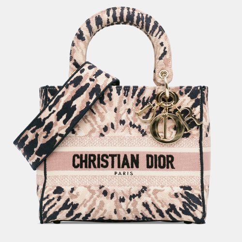 Dior Beige Black Canvas and Fabric Dior Medium Tie-Dye Lady D-Lite - Dior - Modalova