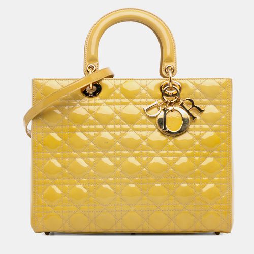 Dior Yellow Patent Leather Dior Large Patent Cannage Lady Dior - Dior - Modalova