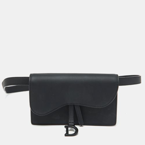 Dior Black Leather Saddle Flap Belt Bag - Dior - Modalova