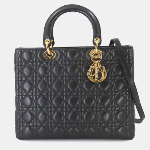 Christian Dior Leather Black Lady Large Shoulder Bag - Dior - Modalova