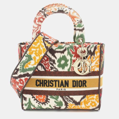 Christian Dior Canvas Ivory Brown Multicolor Dior Lady D-Lite Medium D Light Handbag - Dior - Modalova