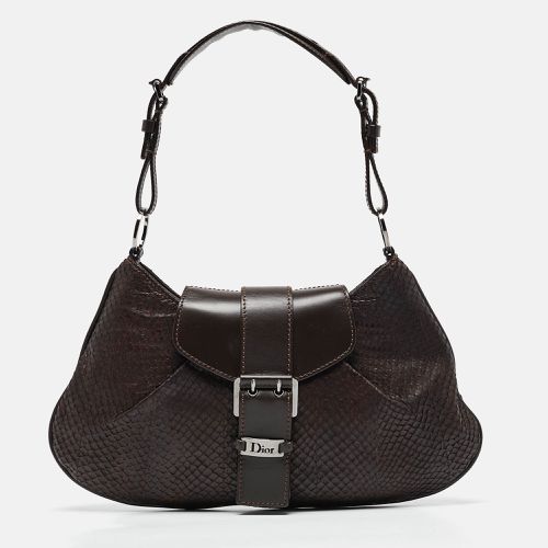 Dior Brown Leather and Python Vintage Baguette Bag - Dior - Modalova