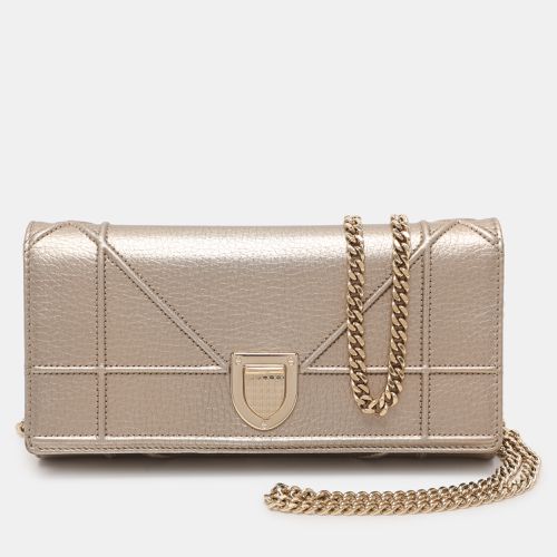 Dior Metallic Beige Leather Diorama Wallet on Chain - Dior - Modalova