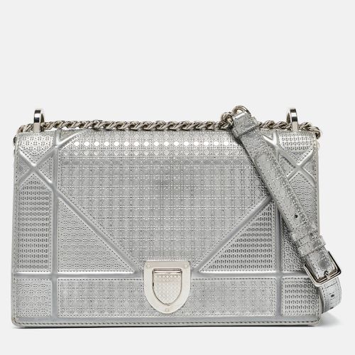 Dior Silver Leather Medium Diorama Flap Shoulder Bag - Dior - Modalova