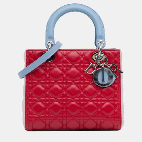 Medium Tricolor Lambskin Cannage Lady - Dior - Modalova