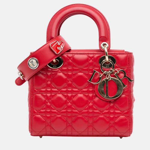 Dior Red Small Lambskin Cannage My ABCDior Lady Dior - Dior - Modalova