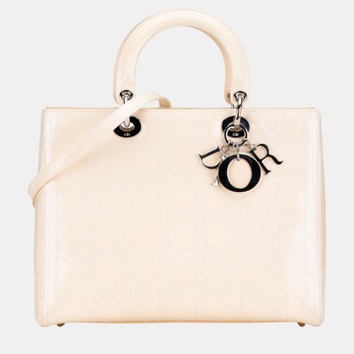 Dior White Large Patent Cannage Lady Dior - Dior - Modalova