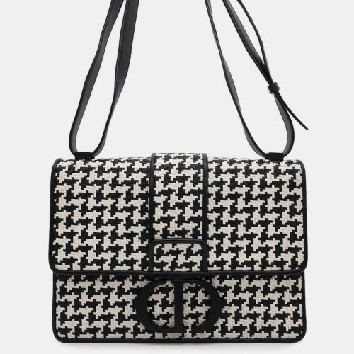 Dior Black White Leather Montaigne Shoulder Bag - Dior - Modalova