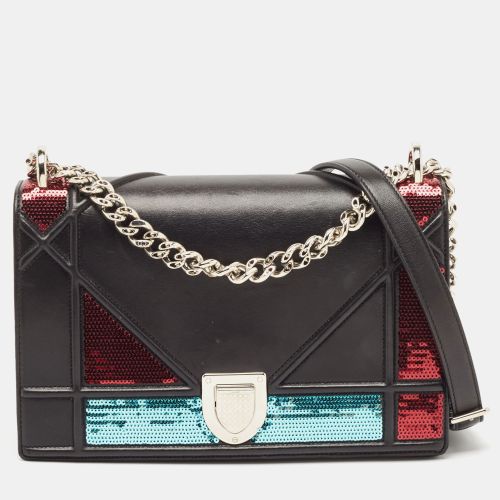 Dior Black Leather and Sequins Medium Diorama Shoulder Bag - Dior - Modalova