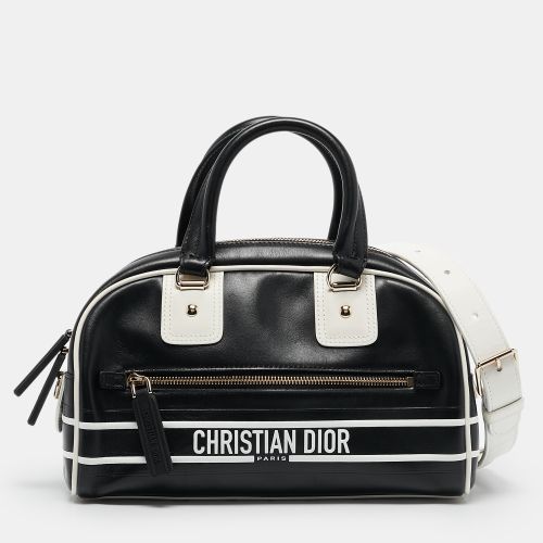 Dior Black/White Leather and Rubber Small Vibe Satchel - Dior - Modalova