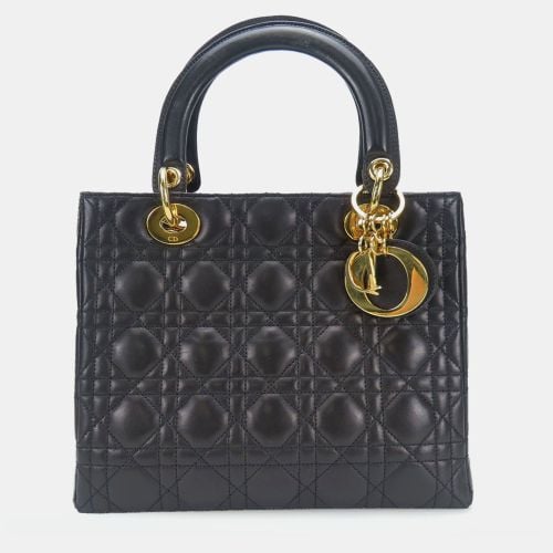 Dior Black Lambskin Leather Lady Dior Handbag - Dior - Modalova