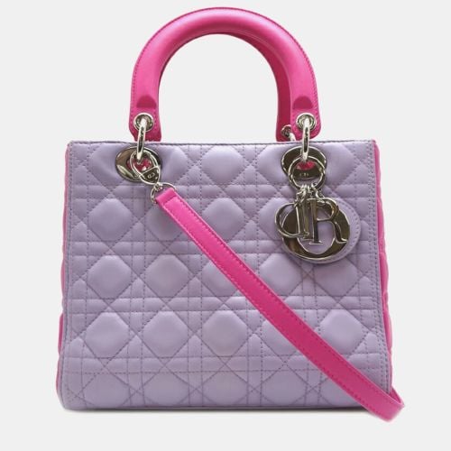 Christian Dior Pink, Purple Lambskin Leather Lady Dior Handbag - Dior - Modalova