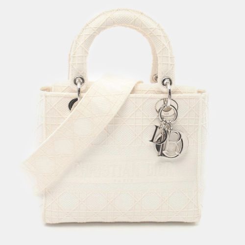 Christian Dior White Canvas Lady D-Lite Handbag - Dior - Modalova