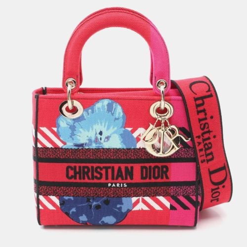 Christian Dior Red Multicolor Canvas D-Flower Pop Lady D-Lite Bag - Dior - Modalova