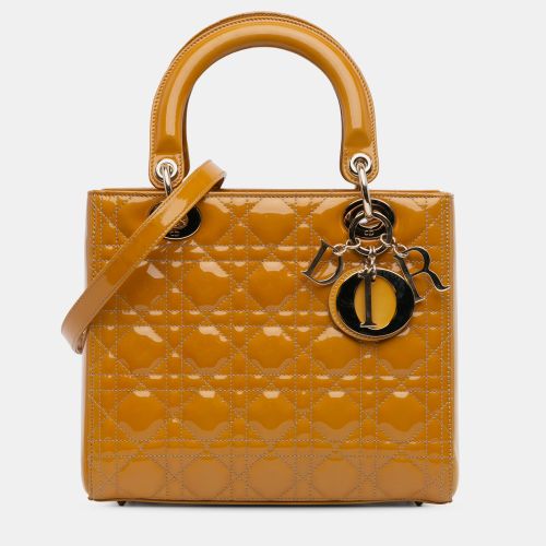 Dior Brown Medium Patent Cannage Lady Dior - Dior - Modalova