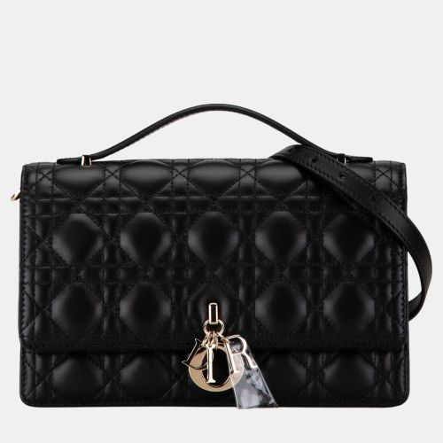 Dior Black Lambskin Cannage My Dior Top Handle Bag - Dior - Modalova