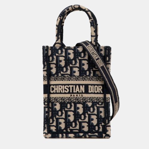 Christian Dior Navy Canvas Oplique Vertical Book Tote Bag - Dior - Modalova