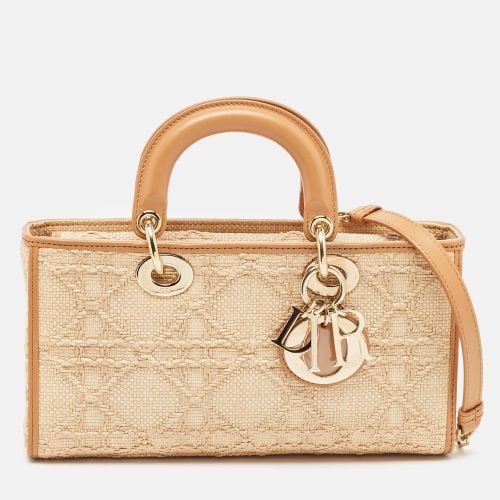 Dior Tan/Natural Cannage Straw Medium Lady D-Joy Tote - Dior - Modalova