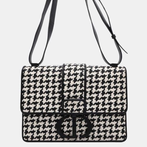 Dior Black/White Leather Montaigne Shoulder Bag - Dior - Modalova