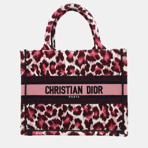 Dior Pink Canvas Small Leaopard Book Tote Bag - Dior - Modalova