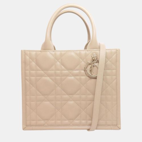 Dior Beige Lambskin Leather Dior Lady Tote Bag - Dior - Modalova