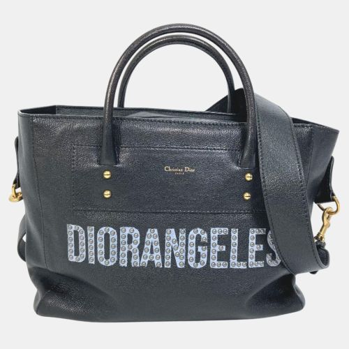 Dior Black Leather Logo Studs Tote Bag - Dior - Modalova