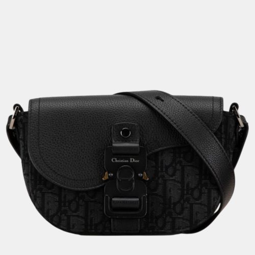 Dior Black Canvas Leather Trotter Saddle Shoulder Bag - Dior - Modalova