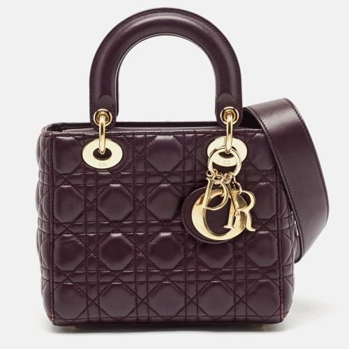 Dior Purple Cannage Leather Medium Lady Dior My ABCDior Bag - Dior - Modalova