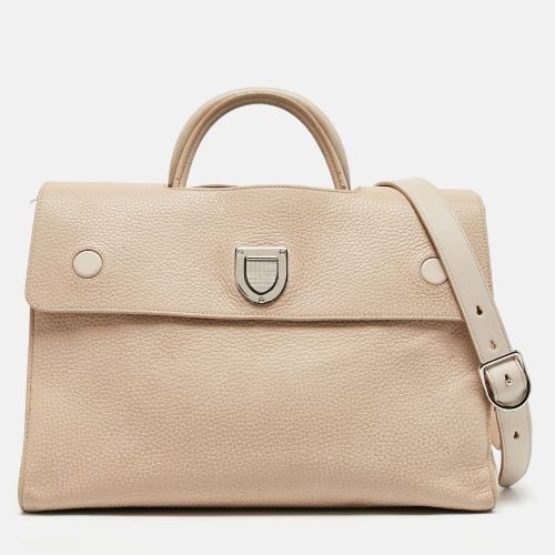 Dior Two Tone Beige Leather Large Diorever Top Handle Bag - Dior - Modalova