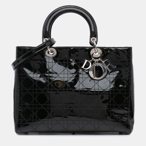 Dior Black Large Patent Cannage Lady Dior - Dior - Modalova