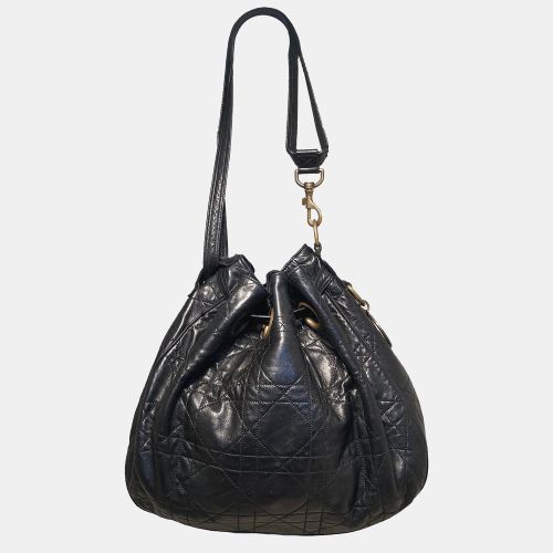 Christian Leather Cannage Drawstring Shoulder Bag - Dior - Modalova