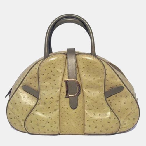 Christian Dior Green Ostrich Leather Handbag - Dior - Modalova