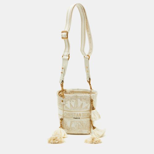 Dior Beige/Gold Rêve d'Infini Embroidery Canvas Small D-Bubble Bucket Bag - Dior - Modalova