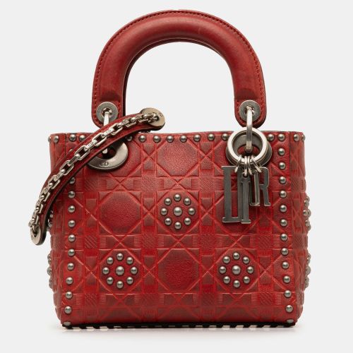 Embossed Calfskin Mini Studded Lady Tote Bag - Dior - Modalova